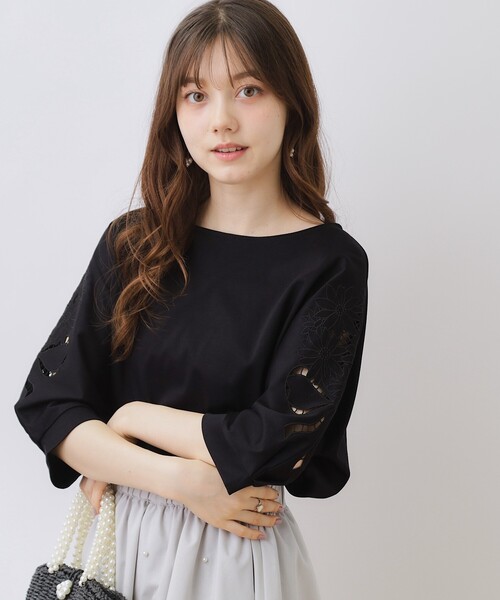 「couture brooch」 半袖カットソー 38 サンドベージュ レディース_画像8