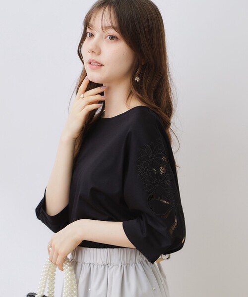 「couture brooch」 半袖カットソー 38 サンドベージュ レディース_画像9