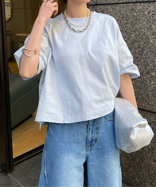 DouDou（ドゥドゥ） 半袖Tシャツ FREE サックスブルー レディース