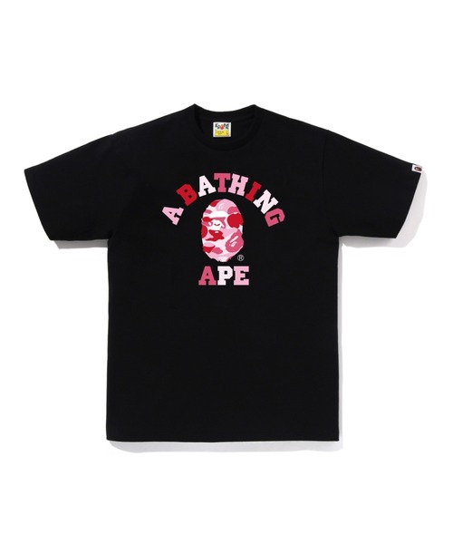 【未使用】A BATHING APE カレッジロゴ Tシャツ ブラック S A BATHING APE（アベイシングエイプ） tシャツ ABC CAMO COLLEGE TEE