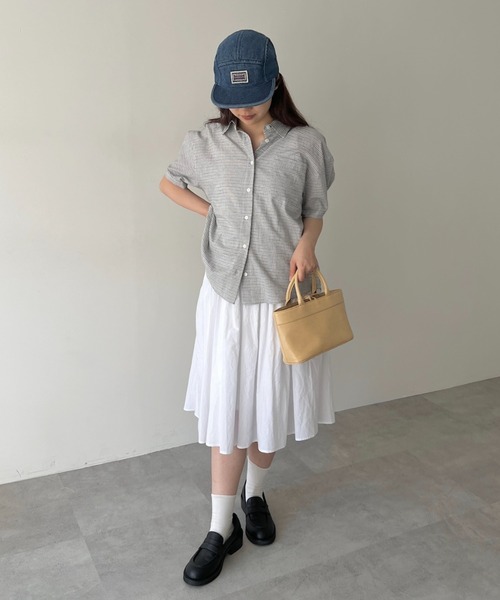 「GIUNON」 半袖シャツ FREE ライトブルー レディース_画像7