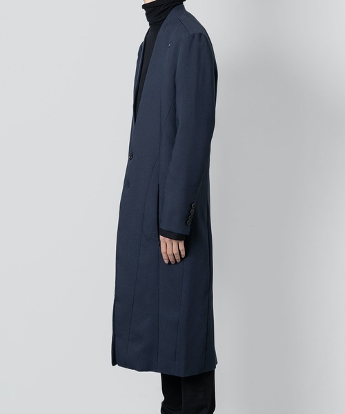 チェスターコート コート COLLARLESS COAT メンズの画像