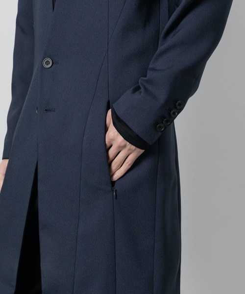 チェスターコート コート COLLARLESS COAT メンズの画像