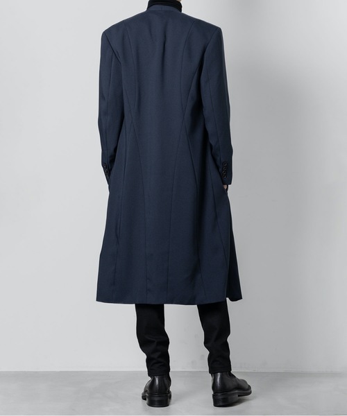 チェスターコート コート COLLARLESS COAT メンズの画像