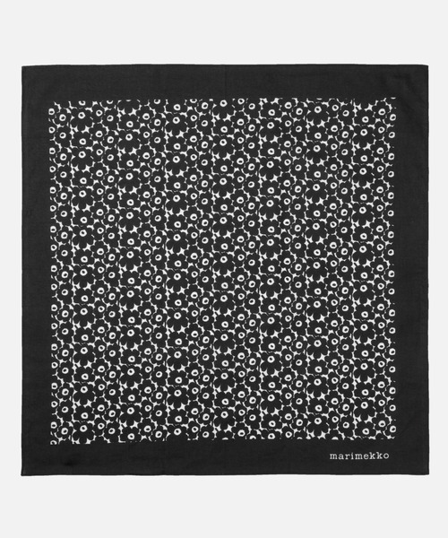 フィンランド購入 未使用 marimekko チェック柄 スカーフ 大判 マリメッコ スカーフ ストール コットン シルク Jahha Nokturno
