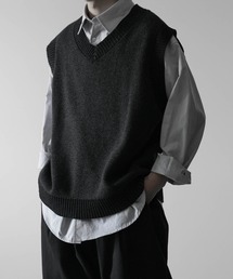 ベスト ジレ 「RUUBON」７G melange knit vest /７G メランジ ニットベスト メンズ レディース｜ZOZOTOWN Yahoo!店