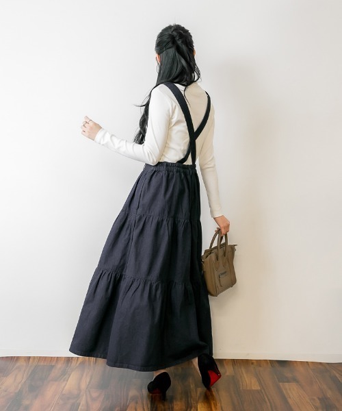 atONE（アットワン） サロペット オーバーオール デニムティアード