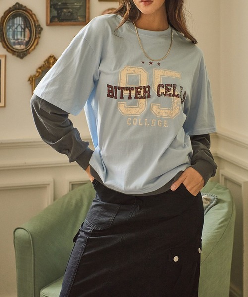 tシャツ BITTER CELLS／LAYERED長袖シャツ 2982358 レディース BITTER CELLS tシャツ CELLS／LAYERED長袖シャツ 2982358