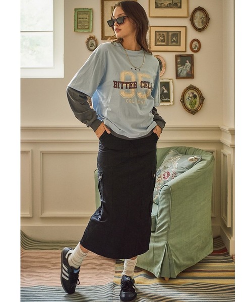 tシャツ BITTER CELLS／LAYERED長袖シャツ 2982358 レディース BITTER CELLS tシャツ CELLS／LAYERED長袖シャツ 2982358