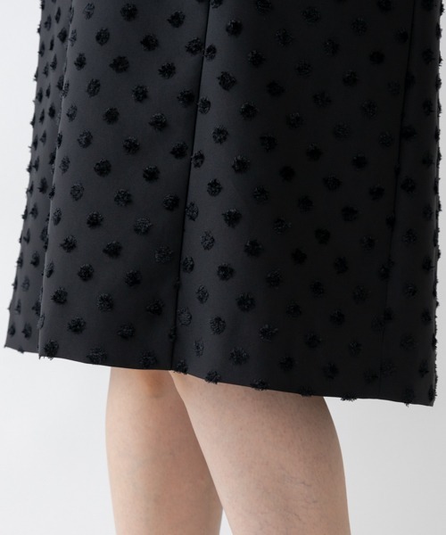 Sono（ソーノ） ワンピース 「SONO NAVY」−Dot Jacquard−ラッフル