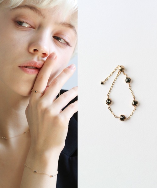 cui-cui（キュイキュイ） 指輪 リング ブラックダイヤモンド チェーン