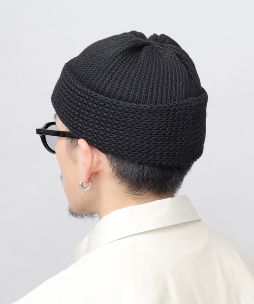 A.M.S. ニット帽 ニットキャップ 編み替え 綿麻（コットンリネン