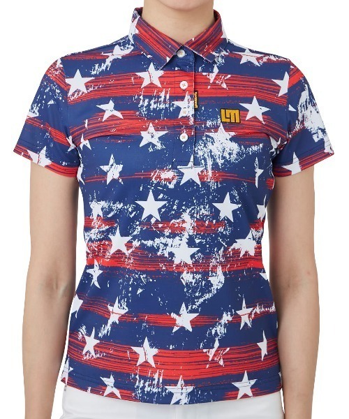 ブラウス シャツ 「LOUDMOUTH/ラウドマウス」レディースデザイン柄半袖シャツ　ゴルフ レディース LOUDMOUTH ( ラウドマウス ) レディース プレミアムカノコ 柄