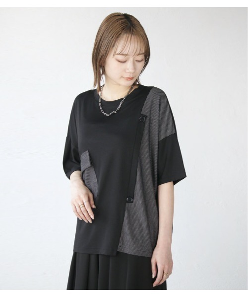 【BOTTEGA VENETA-2024FW】 レディース 半袖 Tシャツ - ブラック ブラック（黒）系 BOTTEGA VENETA(ボッテガヴェネタ) Tシャツ