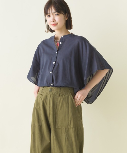OMNES（ファッション） ブラウス シャツ コットンドビードルマン