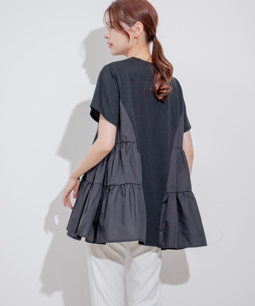JAYRO tシャツ 天竺サイドティアードチュニックプルオーバー