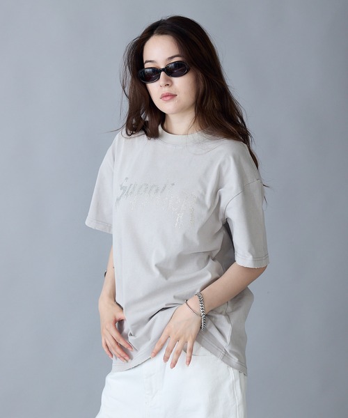 Supplier ロンT 白 PUFF LOGO SWEATSHIRT IN STRUCTURED TERRY in WHITE