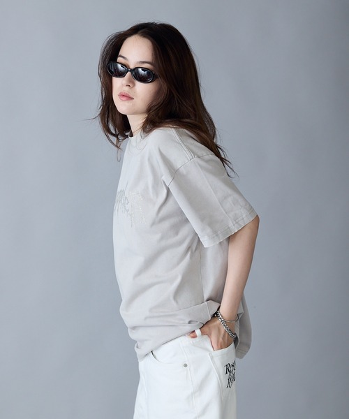 tシャツ SUPPLIER/サプライヤー Vintage Wash Rhinestone Iron Logo Tee 半袖Tシャツ レディース セール】SUPPLIER/サプライヤー Vintage Wash Rhinestone Iron