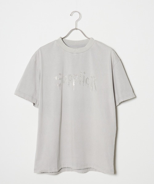 tシャツ SUPPLIER/サプライヤー Vintage Wash Rhinestone Iron Logo Tee 半袖Tシャツ レディース セール】SUPPLIER/サプライヤー Vintage Wash Rhinestone Iron