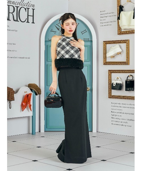 Darich ファーチェックドッキングトップス レディース