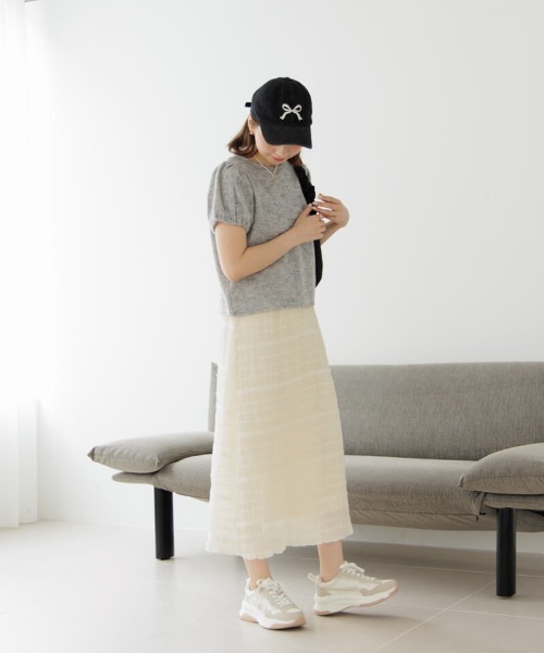 tシャツ リボンパフトップ レディース flower（ファッション） tシャツ リボンパフトップ レディース