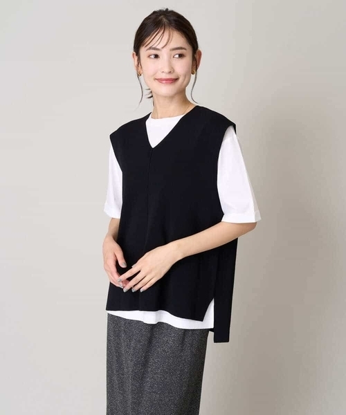 【美品】RASW Vネックオーバーニット サイドスリット a.v.v ニット セーター サイドスリットVネックニット レディース
