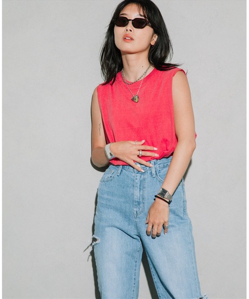 タンクトップ ノースリーブ pigment tank top レディース SUWDEE タンクトップ ノースリーブ pigment tank top レディース