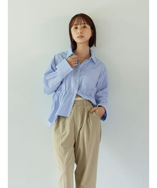 tシャツ アシメヘムウエストリボンシャツ「低身長・小柄女性」 レディース tシャツ アシメヘムウエストリボンシャツ「低身長・小柄女性