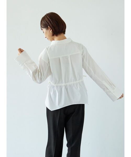 tシャツ アシメヘムウエストリボンシャツ「低身長・小柄女性