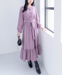 PINK HOUSE フリル チェック バックリボン ロングワンピース