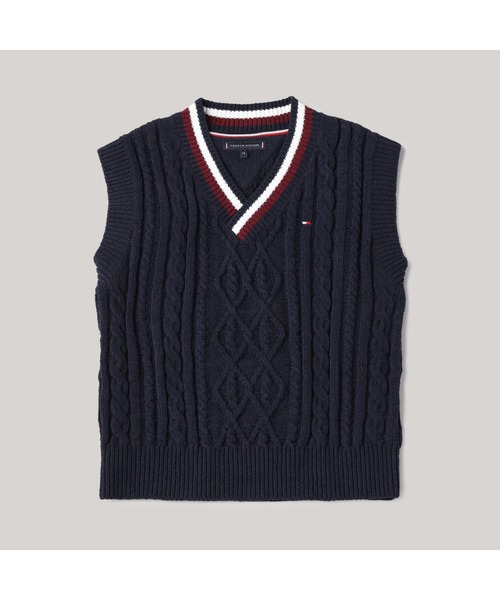 TOMMY HILFIGER ベスト BOYS グローバルシュニールケーブル