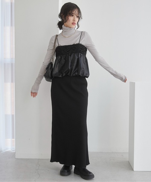 ANGIE tシャツ タートルネック 長袖 シアートップス レディース