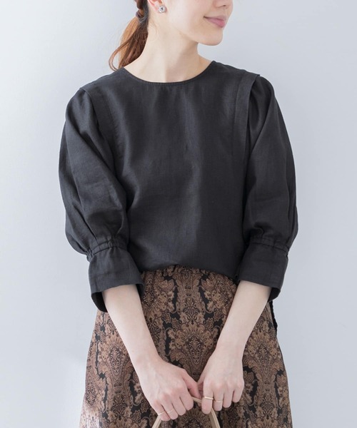 「URBAN RESEARCH Sonny Label」 7分袖ブラウス FREE ブラック レディース URBAN RESEARCH Sonny Label 「URBAN Label」 半袖ブラウス FREE