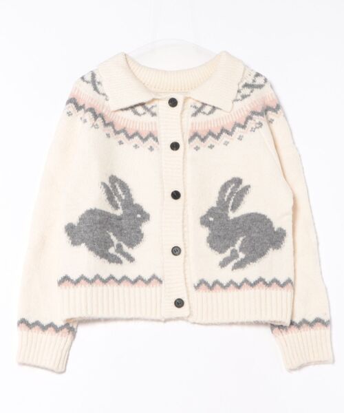 Loueme ニット セーター ウサギカウチンニットカーディガン レディース