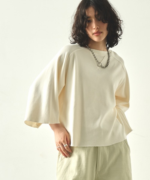 tシャツ 「KHA:KI / カーキ」HONEYCOMB 8th SLEEVE TOP レディース kha:ki tシャツ 「KHA:KI / カーキ」HONEYCOMB 8th SLEEVE TOP