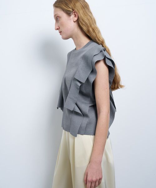 LANVIN　セーター　レディース LANVIN en Bleu ニット セーター アシンメヘムカーディガン