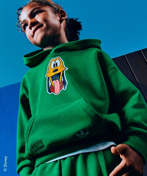新品未使用　adidas上下セットアップ　XLサイズ　プルオーバーパーカー　緑 Disney（ディズニー） パーカー adidas Disney ミッキーマウス