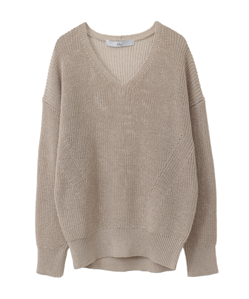 Tiara（ティアラ） ニット セーター 片畦Vネックニット レディース