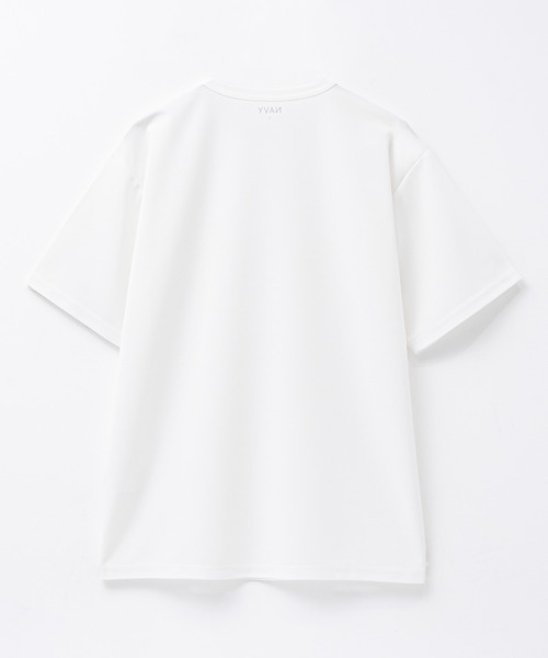NAVY tシャツ さらさらした肌さわりの上品見えジョーゼットクルー