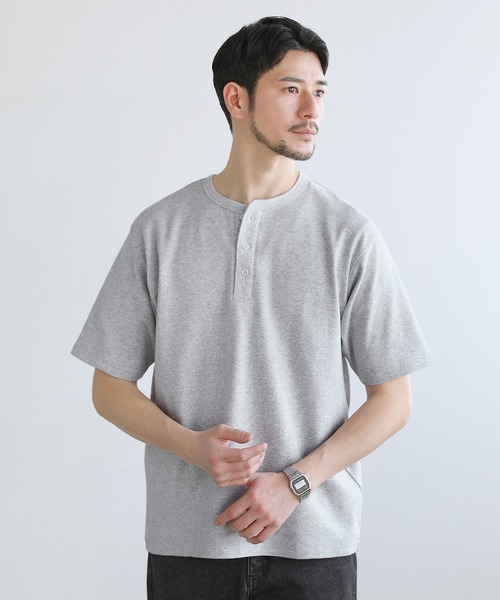 SPU（スプ） ヘンリーネック tシャツ スパンフライス半袖ヘンリー