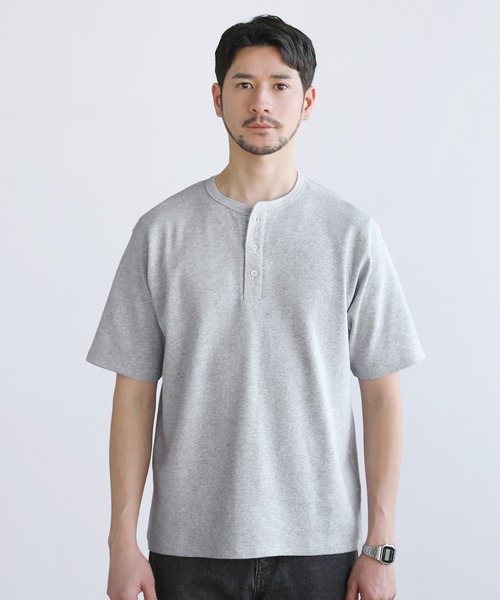 SPU（スプ） ヘンリーネック tシャツ スパンフライス半袖ヘンリー
