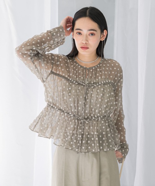 ブラウス シャツ 「WEB限定」フラワー刺繍フリルネックブラウス レディース ブラウス シャツ フラワー刺繍ブラウス レディース : ZOZOTOWN