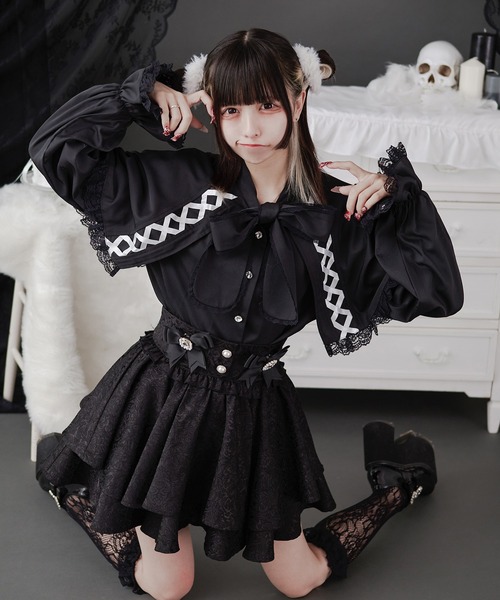 Fancyくまみみブラウス Pal elfy ブラウス シャツ 魔法少女ケープブラウス レディース