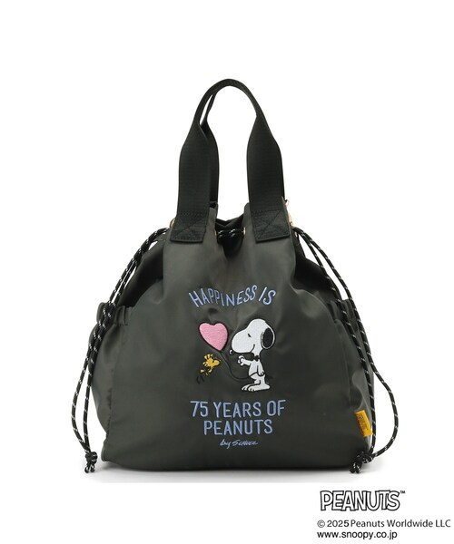 PEANUTS トートバッグ 「PEANUTS75th」ナイロン巾着トート