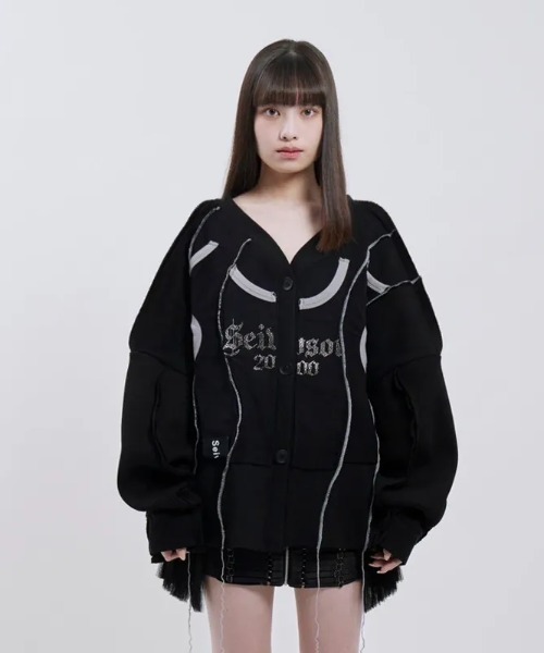 カーディガン 「 Seivson 2000 DIAMOND COLLECTION 」Fluid Sculptural Knit Cardigan レデ