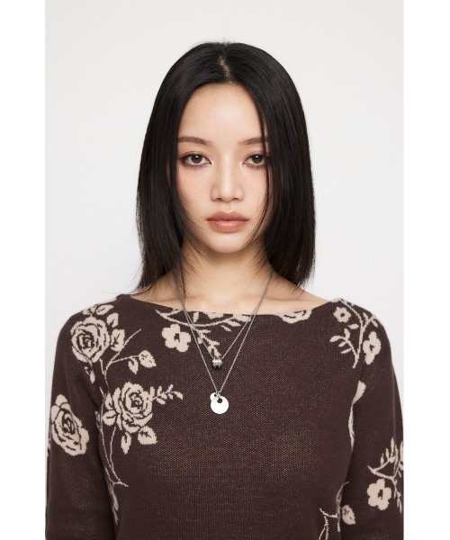LAGUA GEM（ラグアジェム） ニット セーター FLOWER JAQUARD ニット