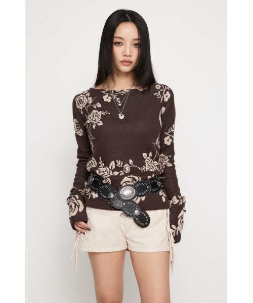 laguagem ダイダイニット　ラグアジェム LAGUA GEM | FAUX FUR NECK CABLE トップス (ニット ) |SHEL'TTER WEBSTORE