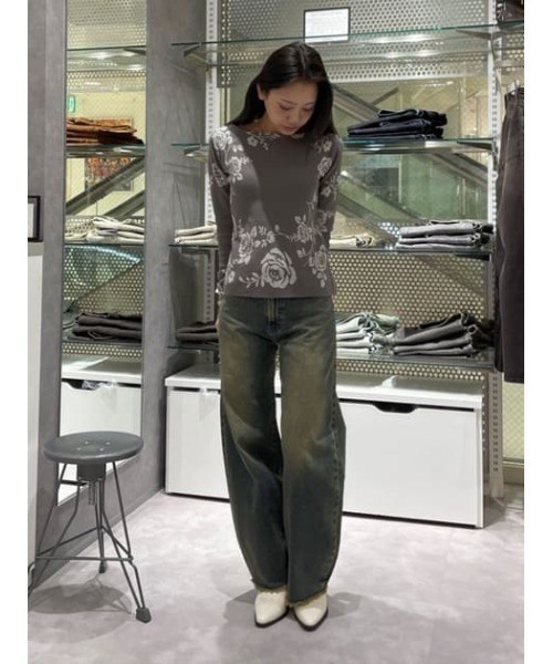 LAGUA GEM（ラグアジェム） ニット セーター FLOWER JAQUARD ニット