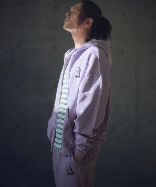 ADAM PATEK パーカー ADAMPATEK/pigment dyeing zip hoodie