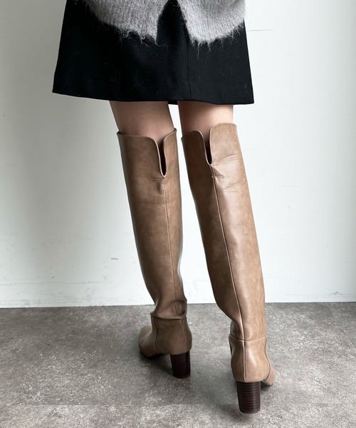 「DouDou」 ロングブーツ S ブラック レディース_画像5